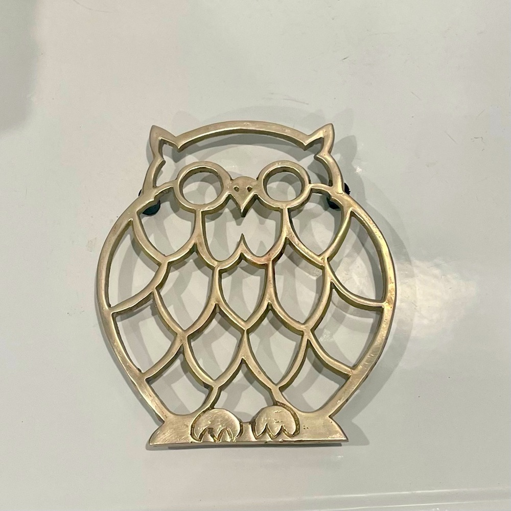 Brass Owl Trivet